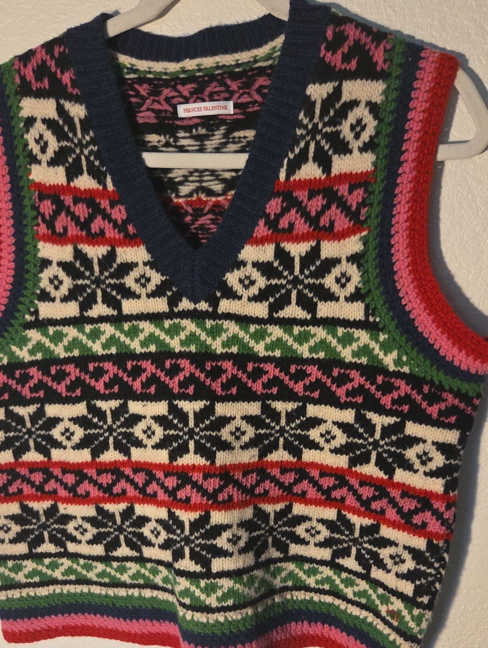 Frances Valentine Men's Fair Isle Knit Sweater Vest - Multicolor